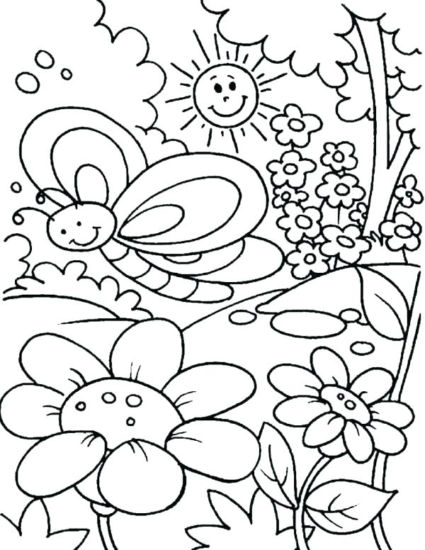 600x776 Free Spring Coloring Pages Welcome Spring Coloring Sheets Spring