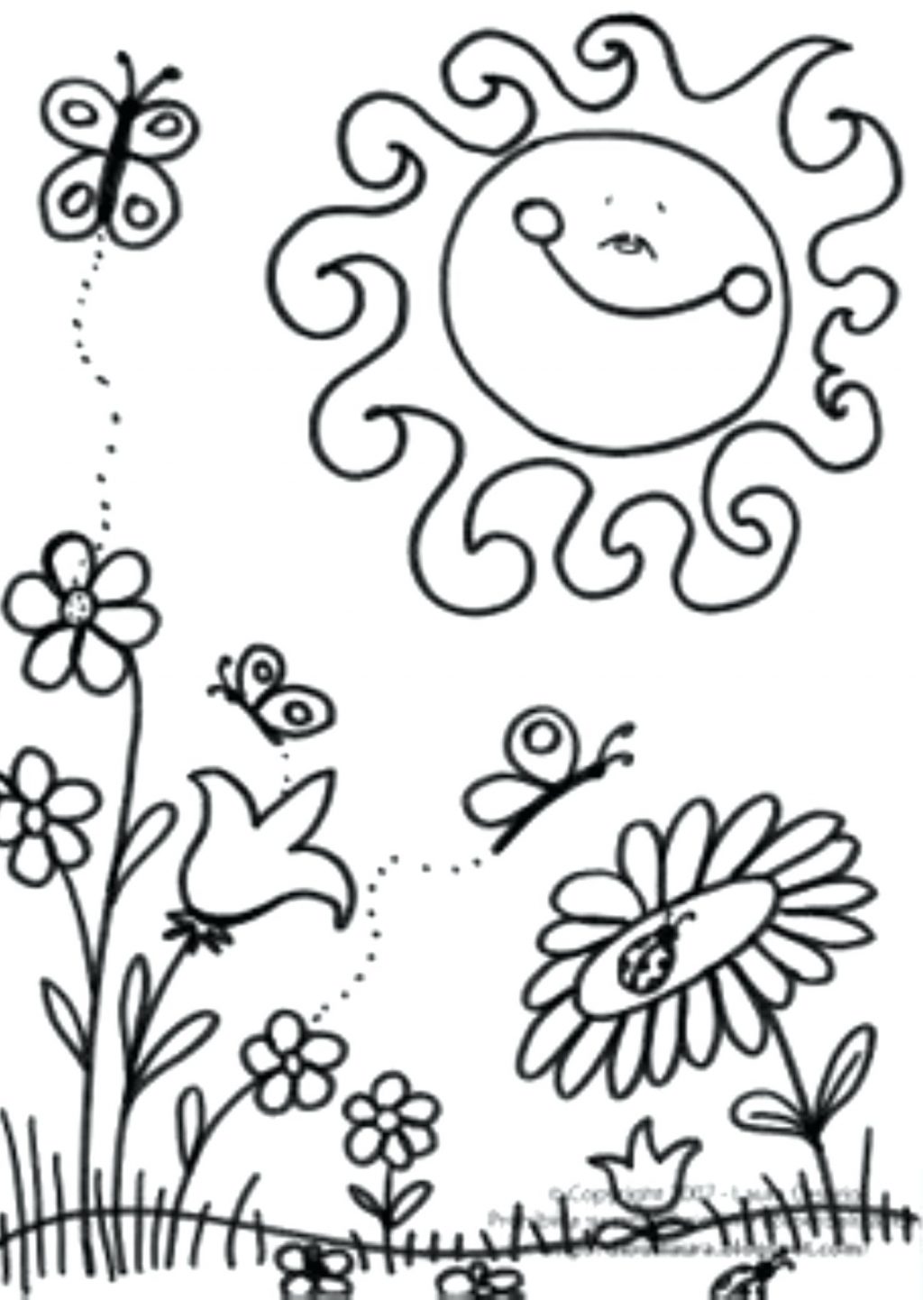 1024x1442 Coloring Pages ~ Spring Coloring Pages Printable Scene Of Page