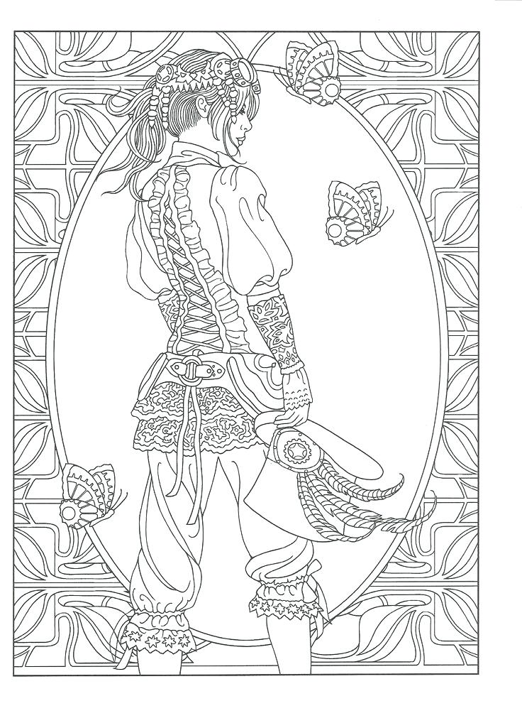 Steampunk Coloring Pages 736x987 Steampunk Coloring Pages
