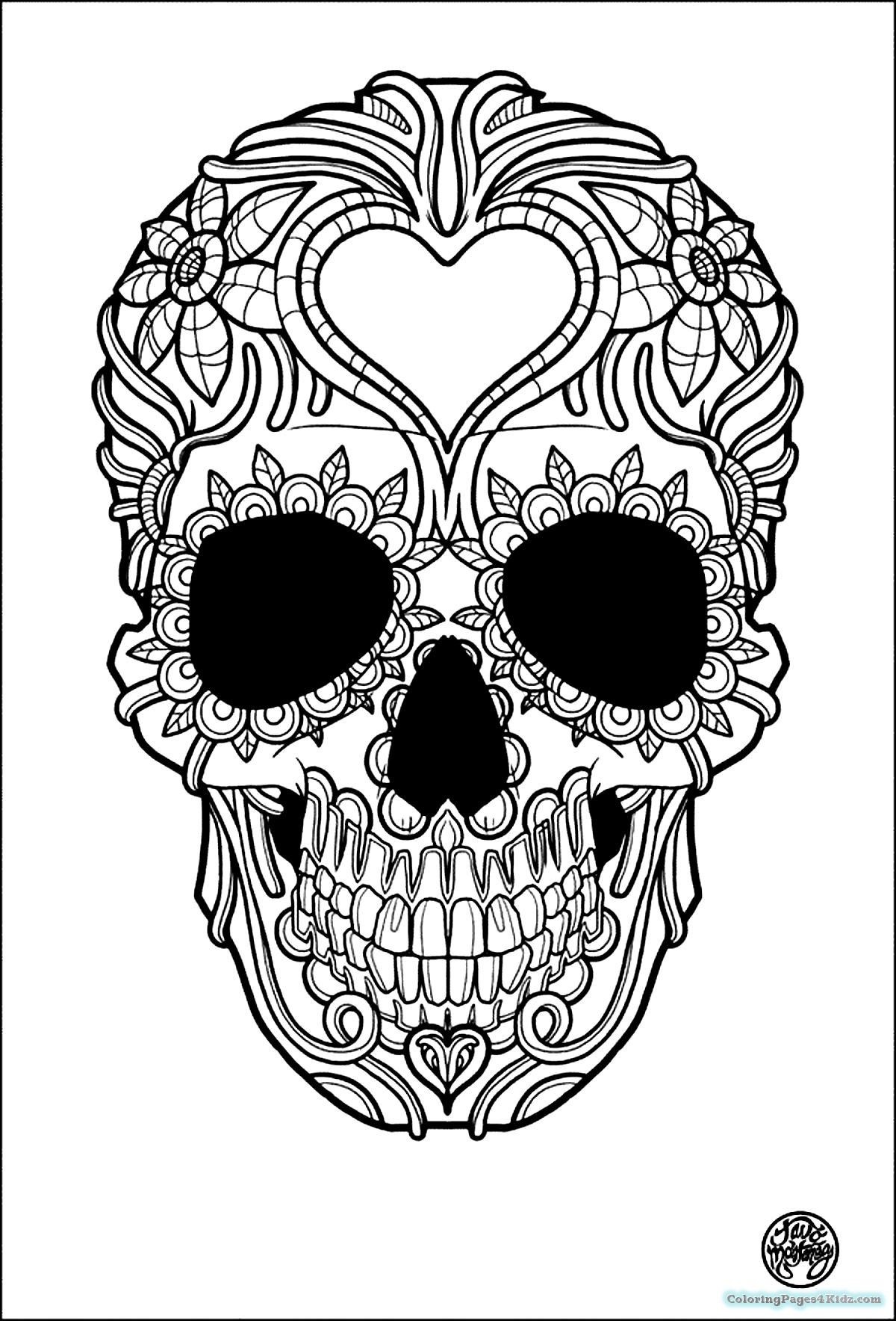 Free Sugar Skull Coloring Pages Coloring Pages For Kids 1200x1768 Free Sugar Skull Coloring Pages Coloring Pages For Kids