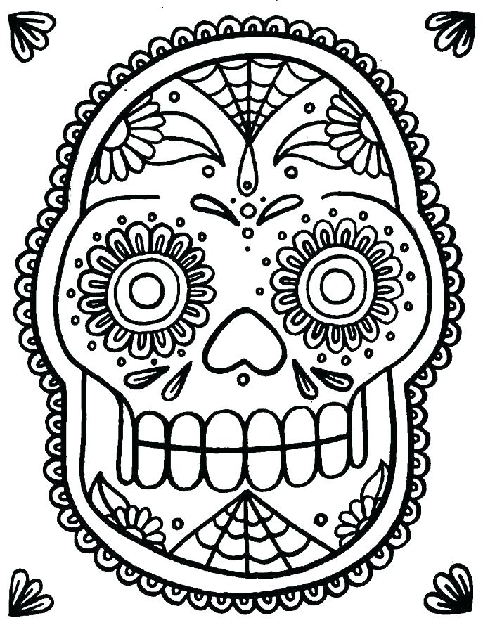 Skull Coloring Pages To Print Sugar Skull Coloring Pages Free 687x889 Skull Coloring Pages To Print Sugar Skull Coloring Pages Free