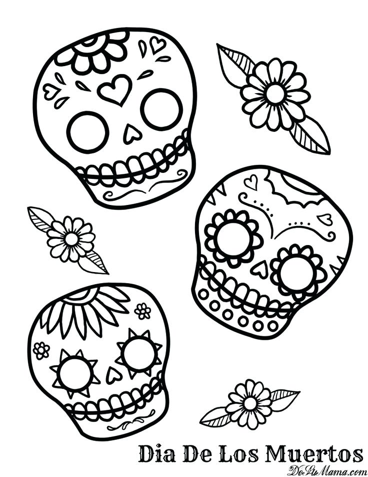 736x952 Sugar Skulls Coloring Pages Day Of The Dead Sugar Skull Coloring