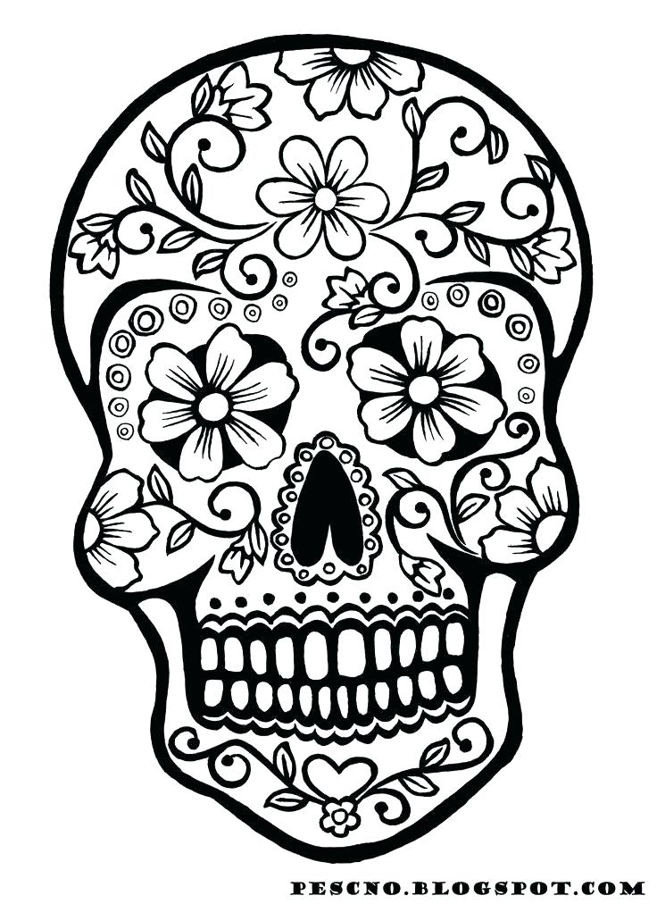 736x1012 Sugar Skulls Coloring Pages Free Printable Sugar Skull Coloring