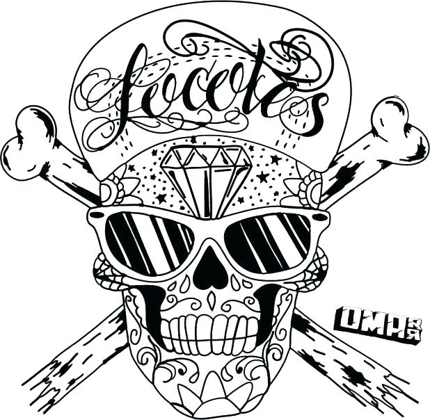 618x604 Free Sugar Skull Coloring Pages