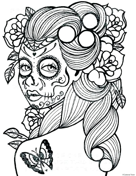 570x738 Sugar Skull Coloring Sheet