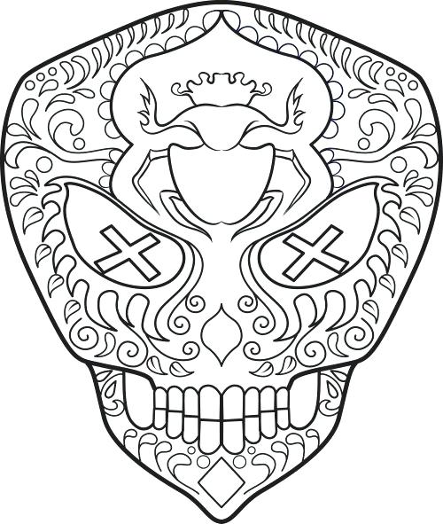 500x591 Exciting Sugar Skull Coloring Pages Free Sugar Skull Coloring Page