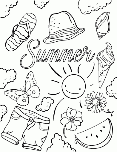 392x507 20 Free Summer Coloring Pages Pictures Free Coloring Pages
