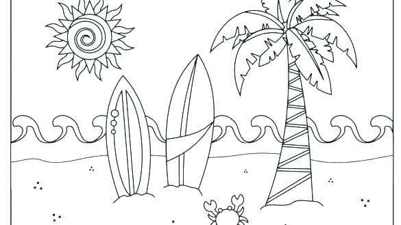 585x329 Summer Coloring Pages For Kids Free Summer Coloring Pages