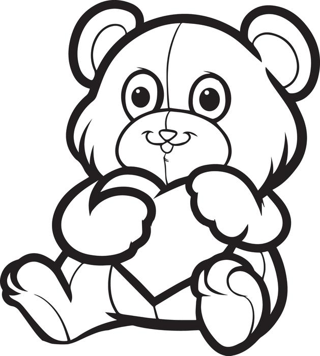 629x700 Valentine S Day A Cute Love Bear Coloring Page