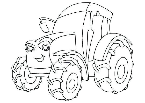 600x424 Free Tractor Coloring Pages Smiling Tractor Coloring Page Free