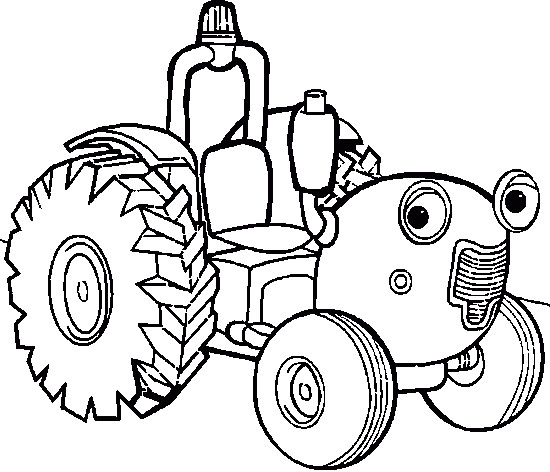 550x472 Cartoon Car Tractor Coloring Page