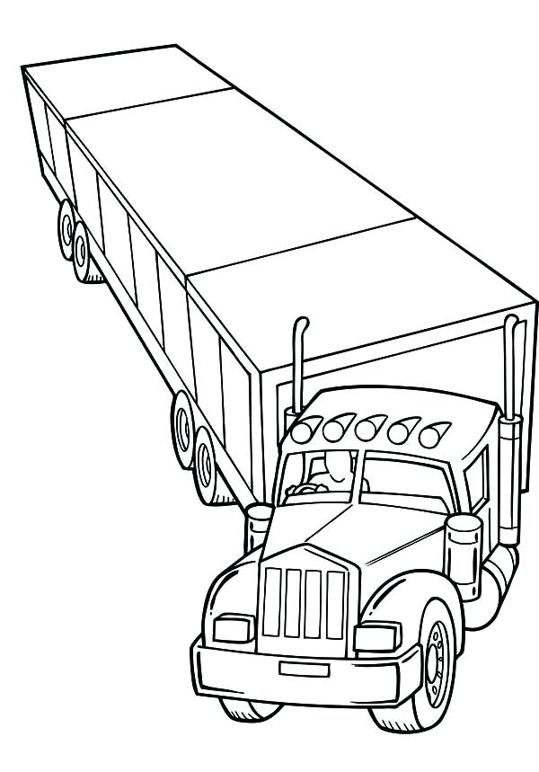 Semi Coloring Pages Truck And Trailer Coloring Pages Semi Truck 600x859 Semi Coloring Pages Truck And Trailer Coloring Pages Semi Truck