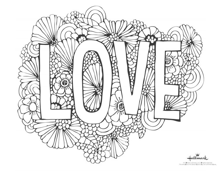 768x594 Mesmerizing Valentines Day Coloring Pages Free Printable Best