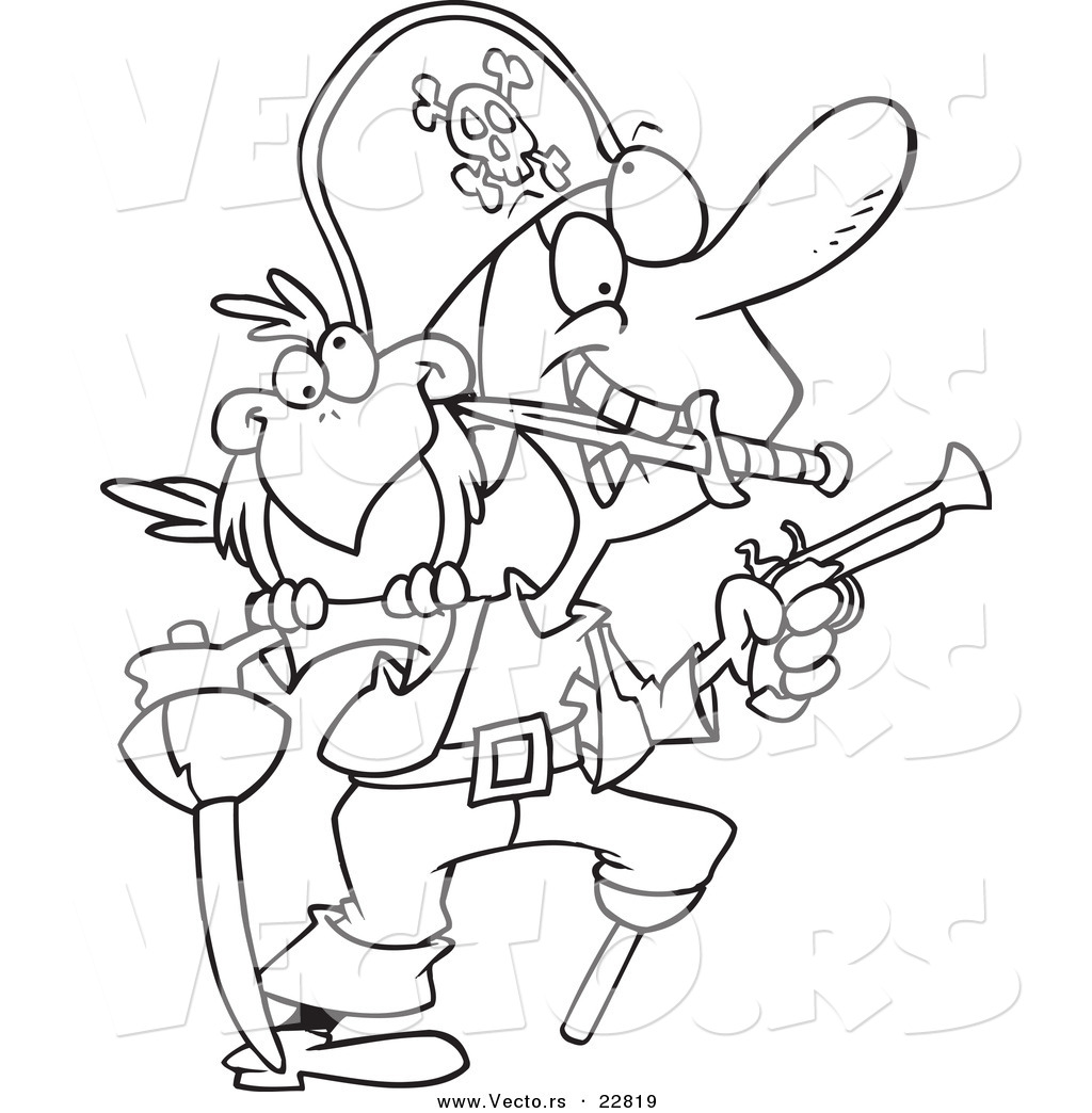 Vector Of A Cartoon Armed Pirate 1024x1044 Vector Of A Cartoon Armed Pirate
