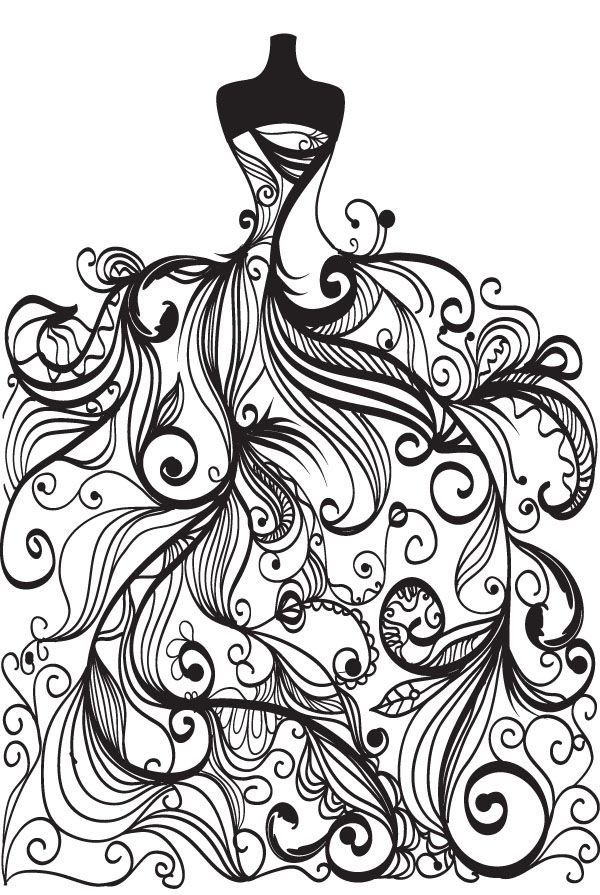 Free Vector Wedding Clip Art Coloring Page For Grown Ups 600x895 Free Vector Wedding Clip Art Coloring Page For Grown Ups