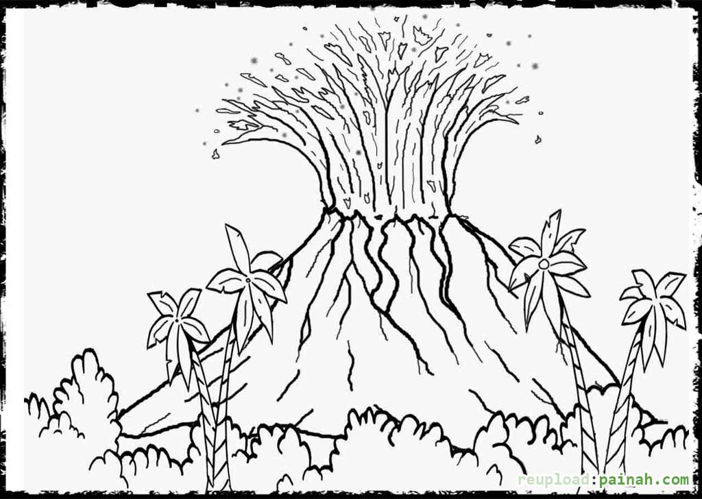 1024x728 Volcano Coloring Pages Free
