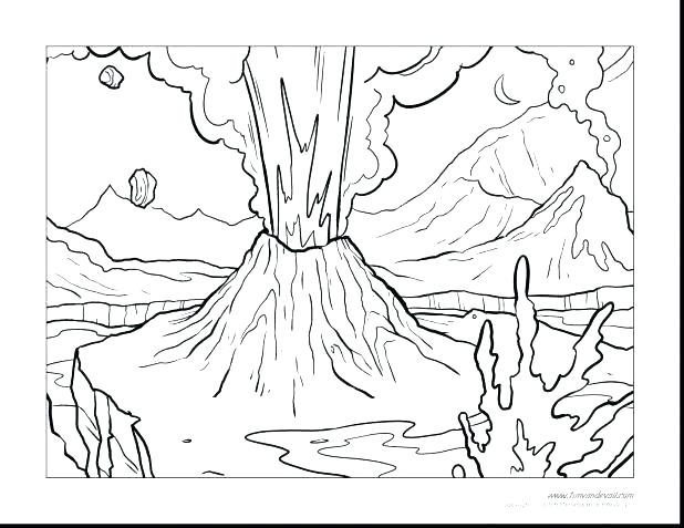 618x477 Volcano Coloring Pages Volcanic Explosion Coloring Page Volcano