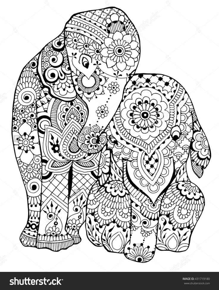 736x974 Elephant Coloring Pages For Christmas