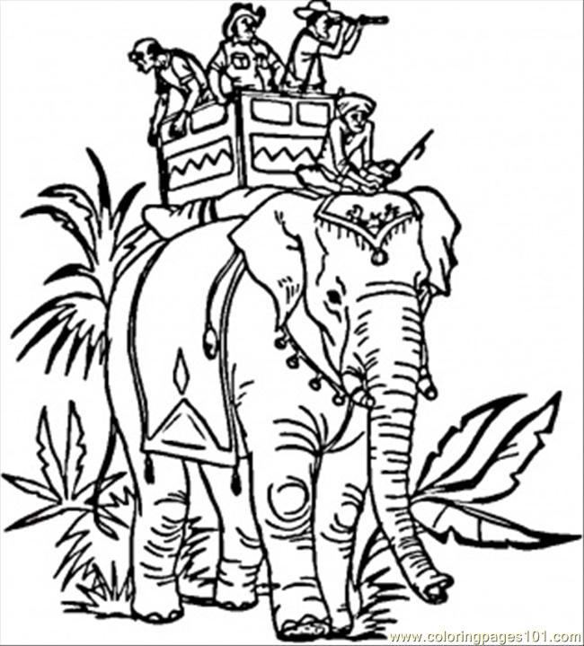 650x719 Indian Elephant Coloring Page