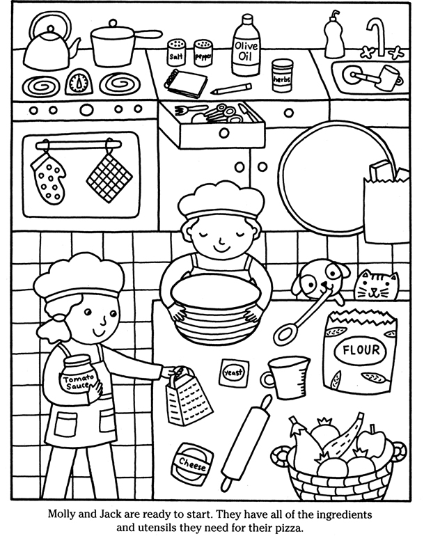 609x770 Color Amp Cook Pizza Dover Publications Coloring Pages 2nd Edition