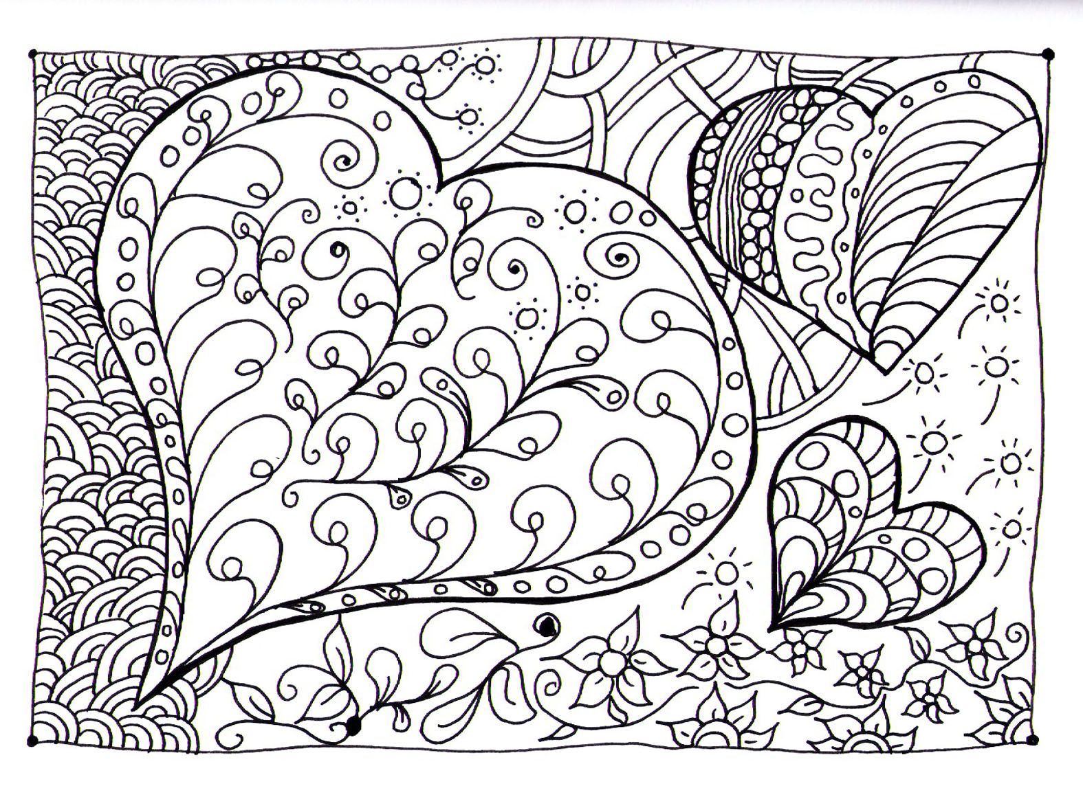 Free Coloring Page Heart Coloring 1575x1144 Free Coloring Page Heart Coloring