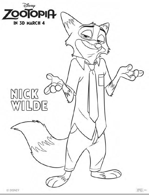 582x759 Zootopia Coloring Pages Coloring Pages To Print For Road Trips