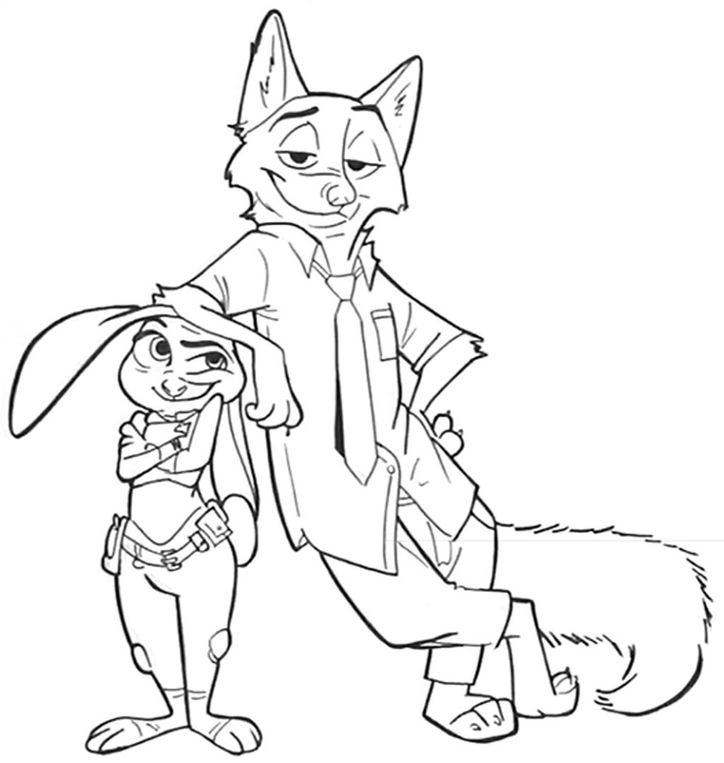 1024x1080 Free Printable Zootopia Coloring Pages Free Printable Nick