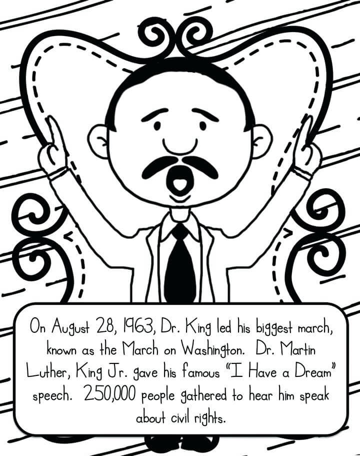 720x911 Free Printable Martin Luther King Jr Day Coloring Pages (Mlk Day