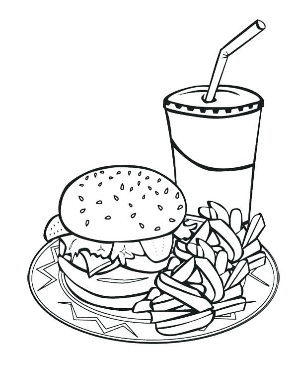French Fries Coloring Page 600x739 French Fries Coloring Page