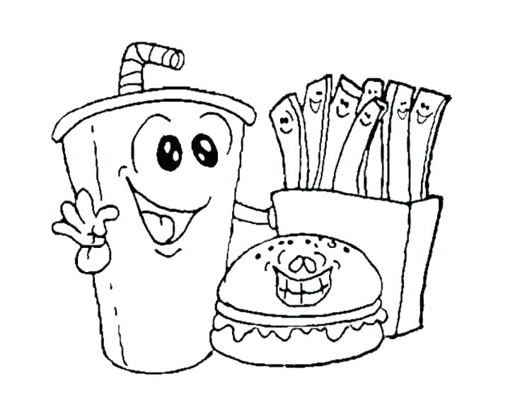 Printable Food Coloring Pages French Fries Coloring Page Fast Food 728x569 Printable Food Coloring Pages French Fries Coloring Page Fast Food