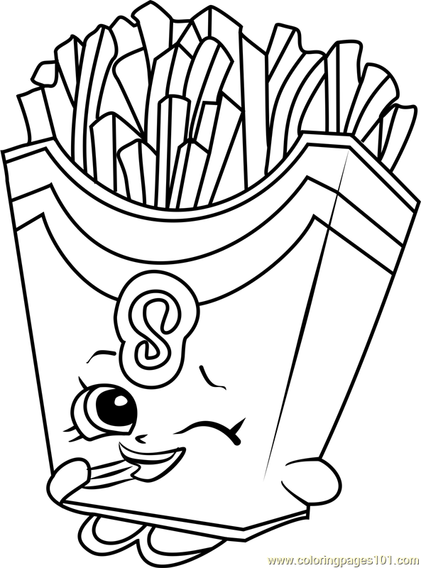 Coloring Pages French Fries Fiona Fries Shopkins Coloring Page 593x800 Coloring Pages French Fries Fiona Fries Shopkins Coloring Page