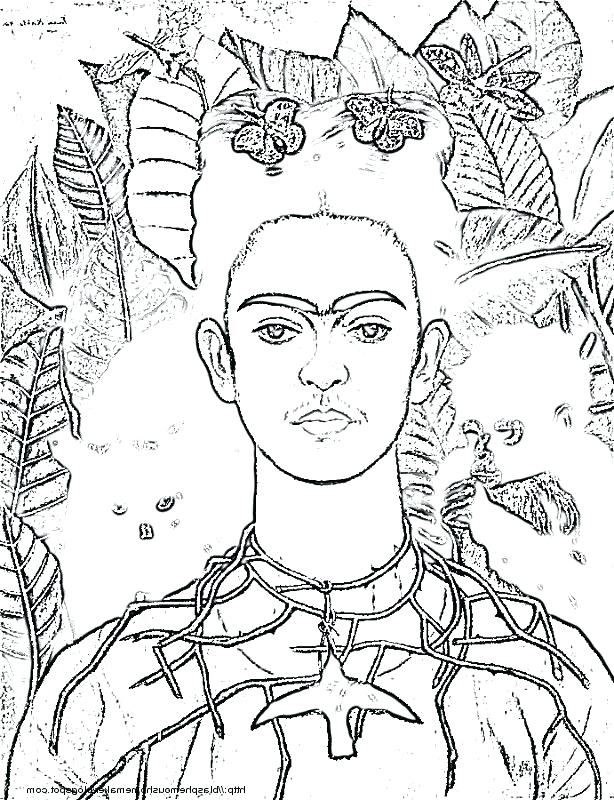 614x800 Beautiful Frida Kahlo Printable Coloring Pages And Coloring Pages