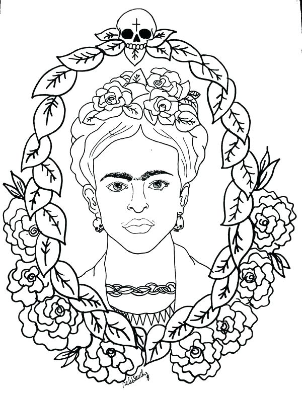 600x785 Frida Kahlo Coloring Pages Plus Lovely Printable Coloring Pages