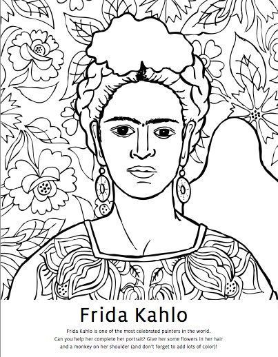 403x518 Diego Rivera Coloring Pages Amp Frida Kahlo Coloring Pages Embroidery