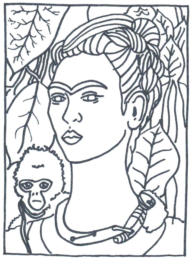 Frida Kahlo Coloring Pages at GetColorings.com | Free printable ...