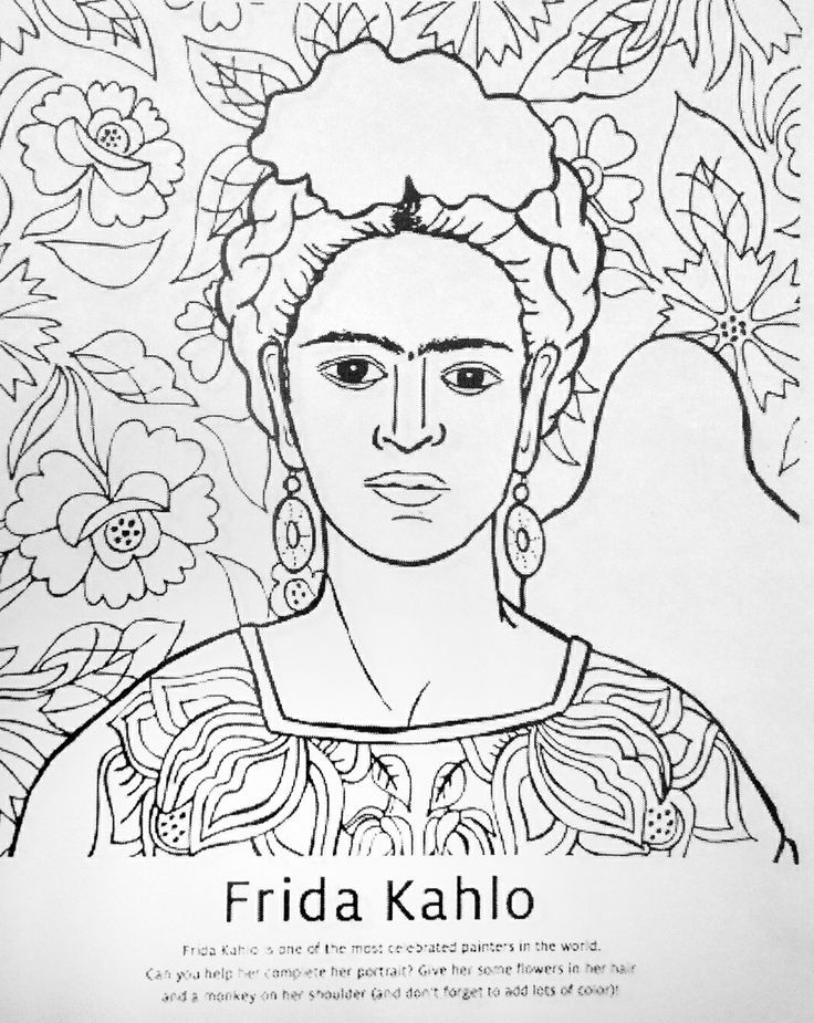 736x925 Frida Kahlo Coloring Pages Download And Print For Free Frida