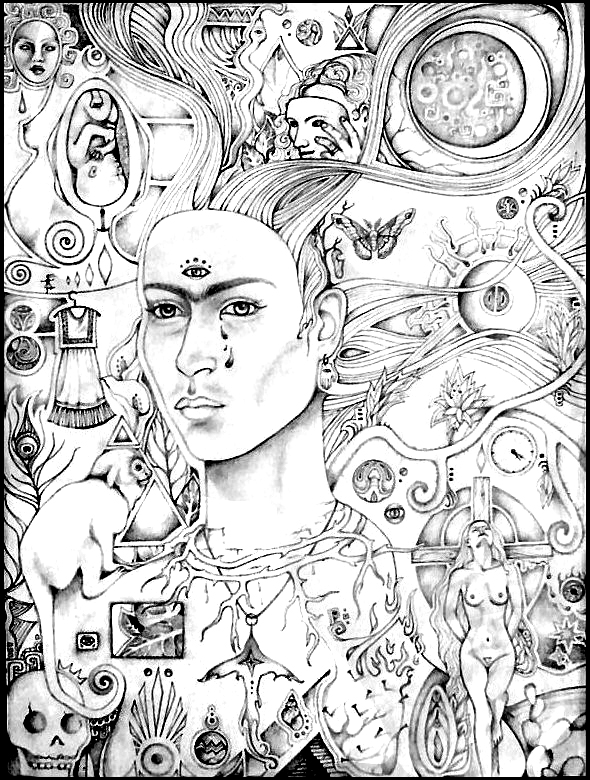 590x780 Frida Kahlo (Wip) By Lauraborealisis