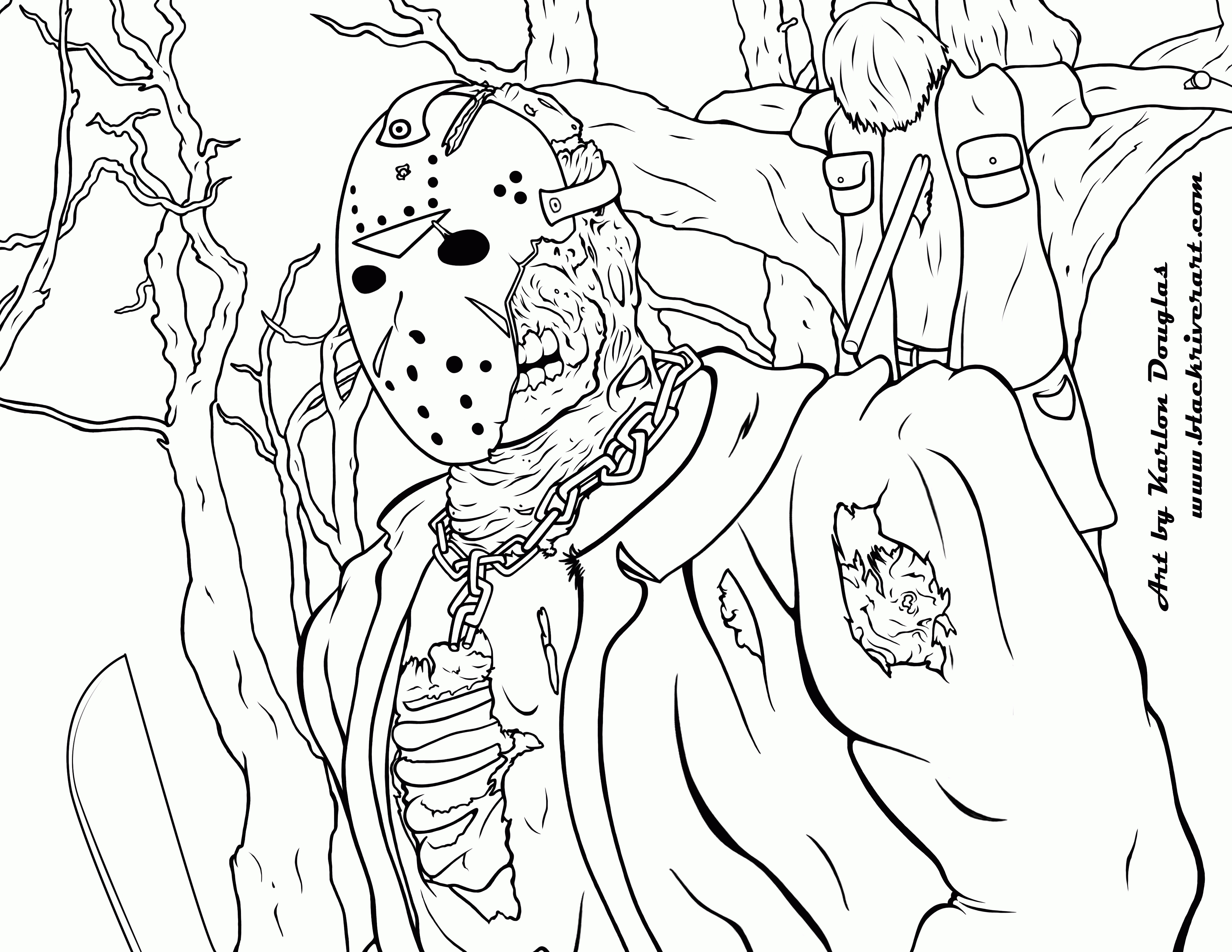 Friday The 13th Jason Coloring Pages Printable 3850x2975 Friday The 13th Jason Coloring Pages Printable