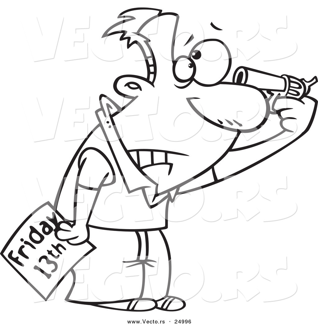 Vector Of A Cartoon Superstitious Man Holding A Gun To His Head 1024x1044 Vector Of A Cartoon Superstitious Man Holding A Gun To His Head