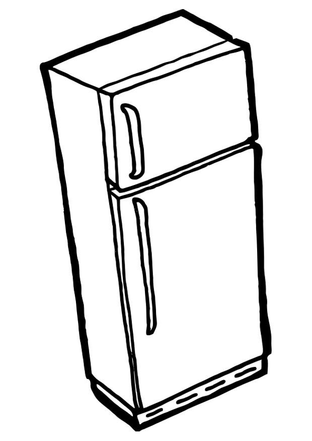 620x875 Coloring Page Fridge With Freezer