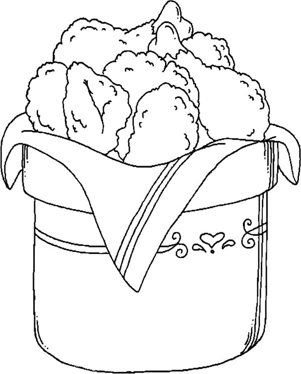 600x745 Bucket Full Of Drumstick Fried Chicken Coloring Pages