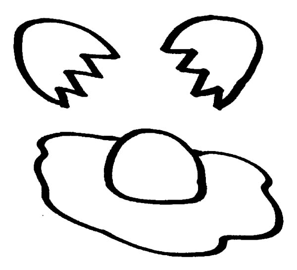 600x545 Cracking An Egg For Fried Egg Coloring Pages