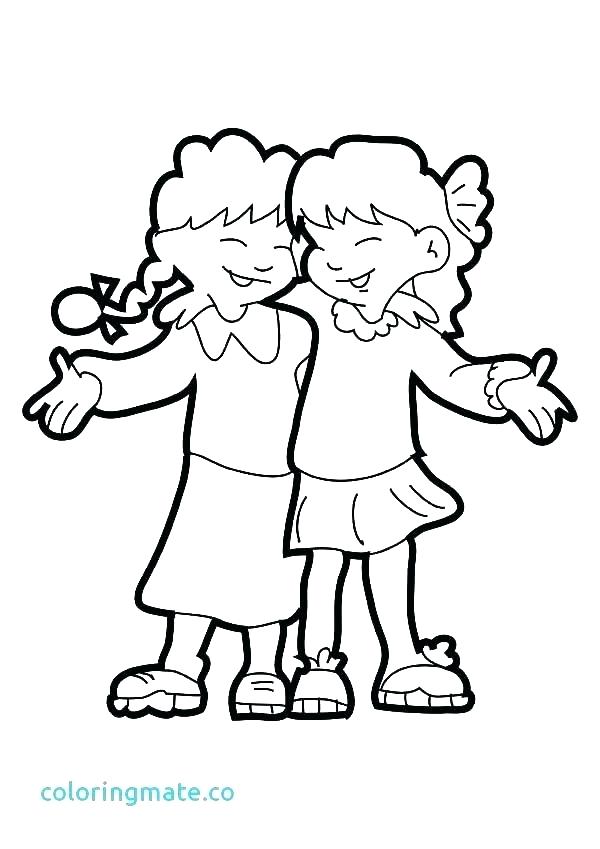 Best Friend Coloring Pages Friendship Coloring Pages For Preschool 600x849 Best Friend Coloring Pages Friendship Coloring Pages For Preschool