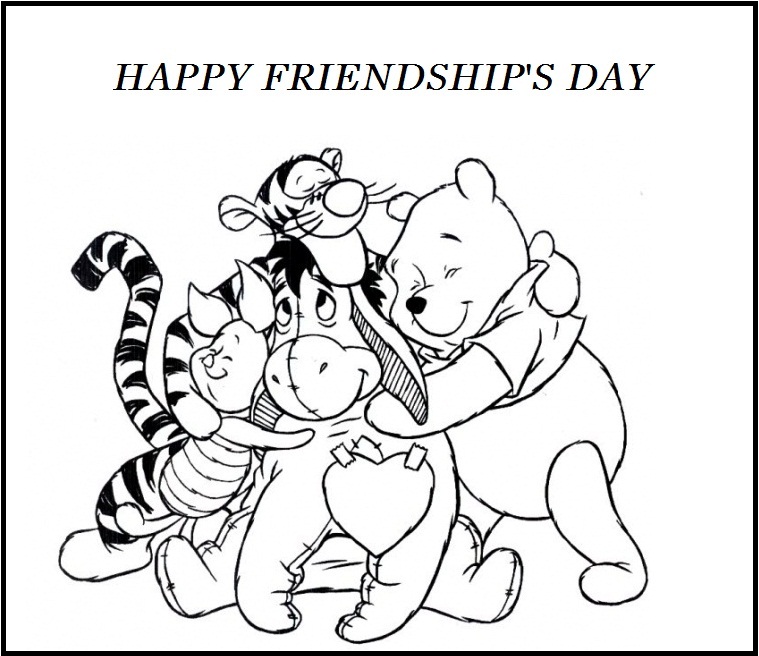 Happy Friendship's Day Winnie The Pooh And Friends Coloring Pages 759x656 Happy Friendship's Day Winnie The Pooh And Friends Coloring Pages