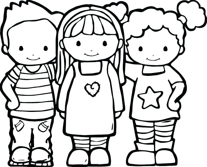 863x697 Friendship Coloring Pages Printable Friends Forever Page Best