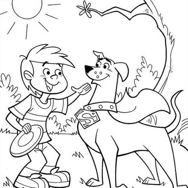 600x600 Krypto The Superdog Coloring Pages Kevin Playing Frisbee