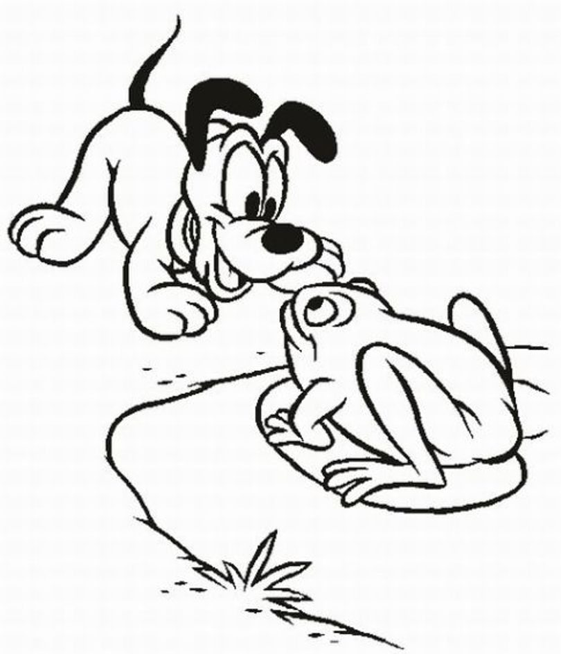 Pluto Coloring Pages Seeing A Frog Cartoon Coloring Pages 810x945 Pluto Coloring Pages Seeing A Frog Cartoon Coloring Pages