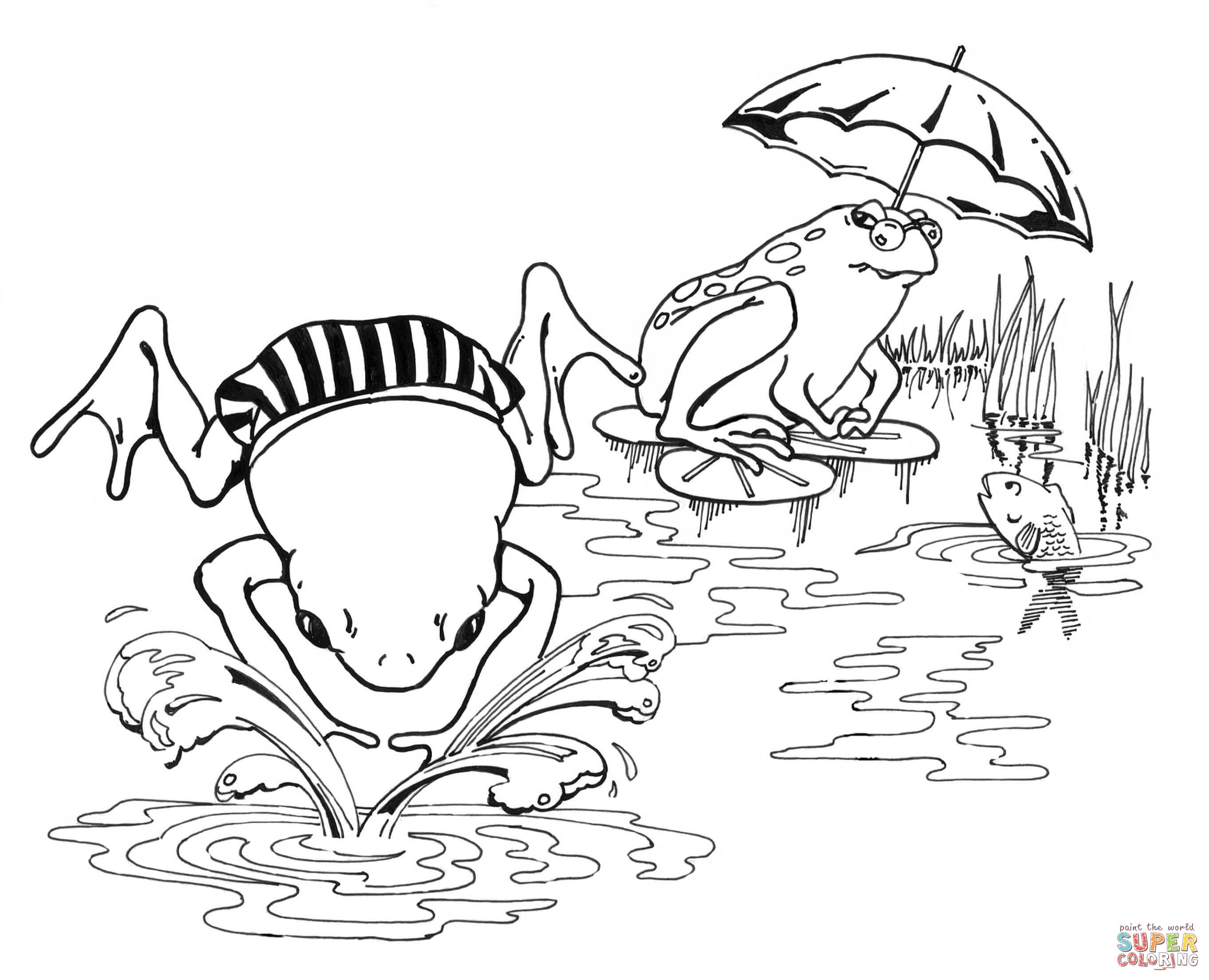 Skill Boy Swimming Coloring Pages Cartoon Frog 2726x2210 Skill Boy Swimming Coloring Pages Cartoon Frog
