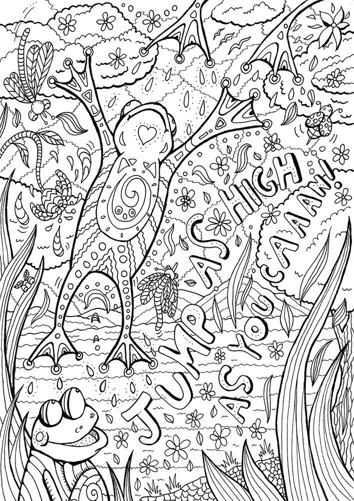 709x1002 Frog Coloring Page ( Adult Coloring Page Adult Coloring Book