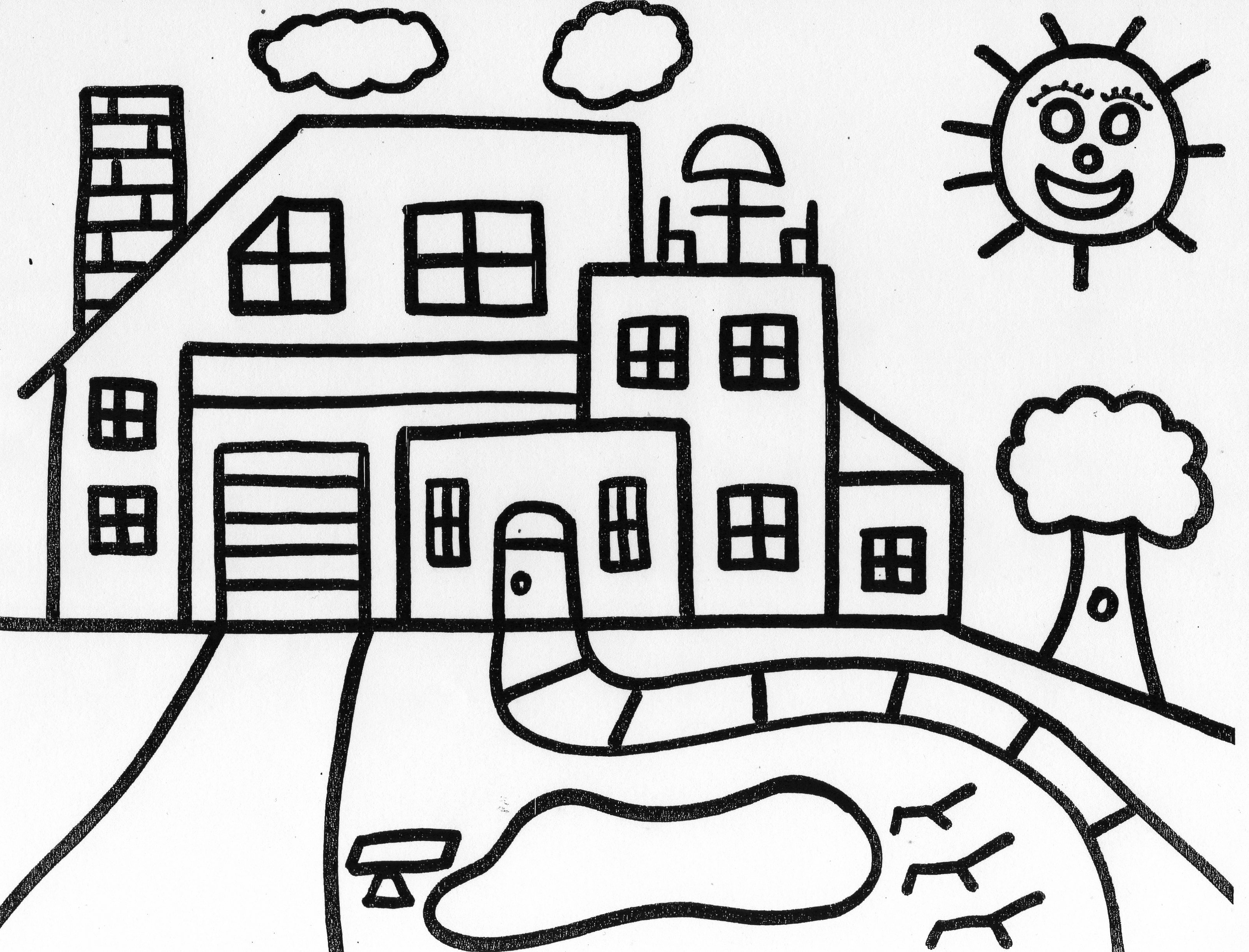 3228x2460 Amazing Pictures Of Houses To Color House Coloring Page 37